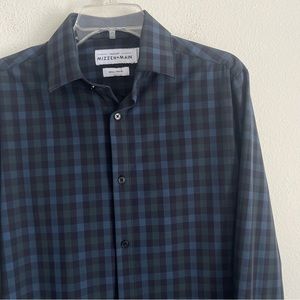 Mizzen Main Stretch Checkered Button Down Long Sleeve Shirt